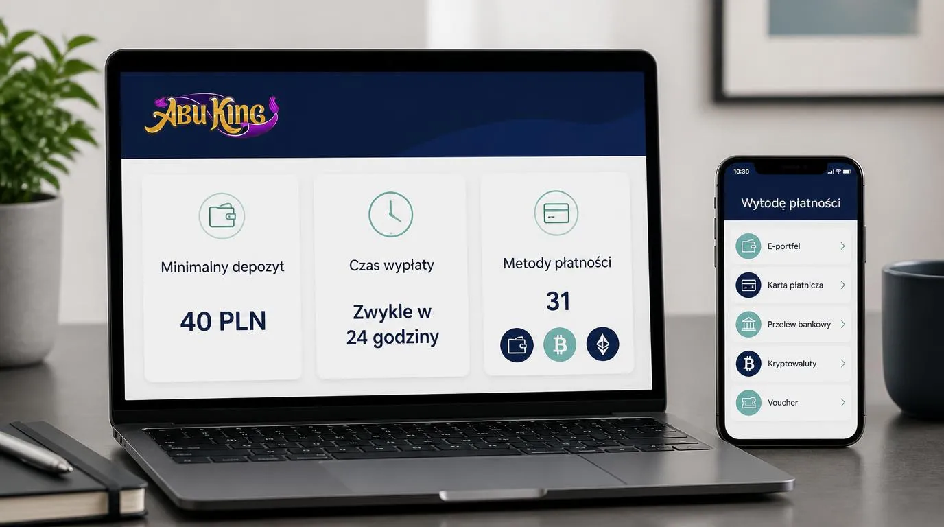 Panel płatności z depozytem 40 PLN, czasem wypłaty zwykle 24 godziny i wyborem 31 metod